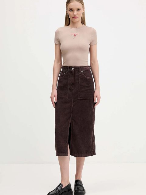 Tommy Jeans t-shirt damski kolor brązowy DW0DW21787 - zdjęcie produktu nr 2