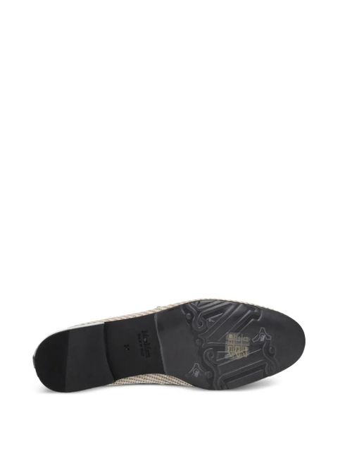Max Mara woven leather-trim loafers - Neutrals