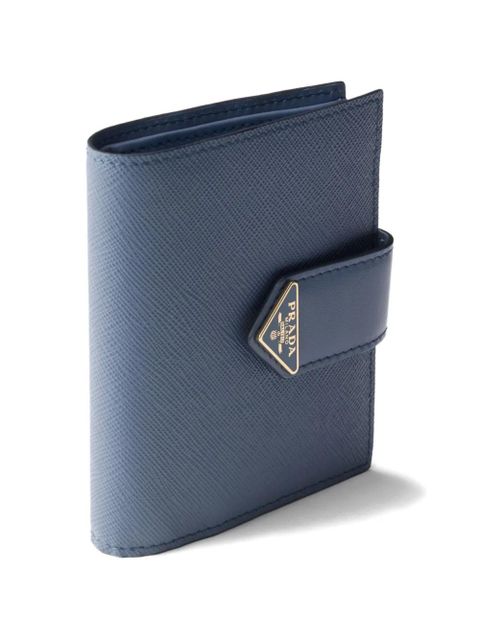Prada small Saffiano and smooth leather wallet - Blue