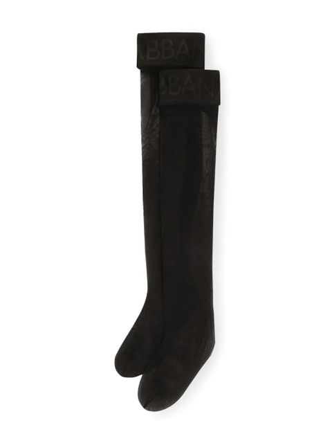 Dolce & Gabbana logo-band knee-high stockings - Black - zdjęcie produktu nr 2