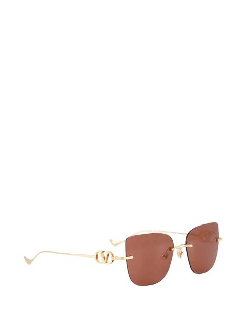Valentino Garavani VLogo rimless square-frame sunglasses - Gold