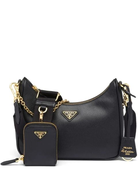 Prada Re-Edition 2005 Saffiano-leather shoulder bag - Black - zdjęcie produktu nr 1