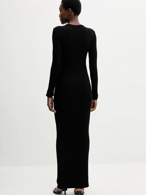 La Mania sukienka kolor czarny maxi dopasowana LEE