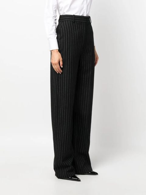 Alexander McQueen chalk stripe wool trousers - Black
