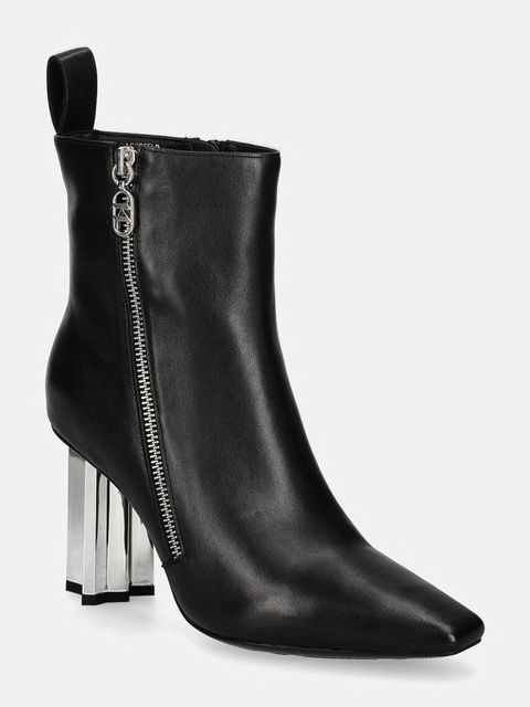 Karl Lagerfeld botki skórzane KL TOWER damskie kolor czarny na słupku KL33964 - zdjęcie produktu nr 1