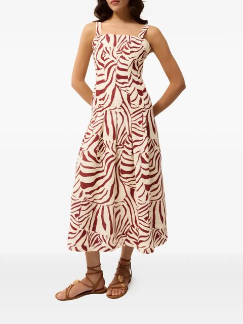 Marie Oliver Dixon zebra-print midi dress - Neutrals - zdjęcie produktu nr 2