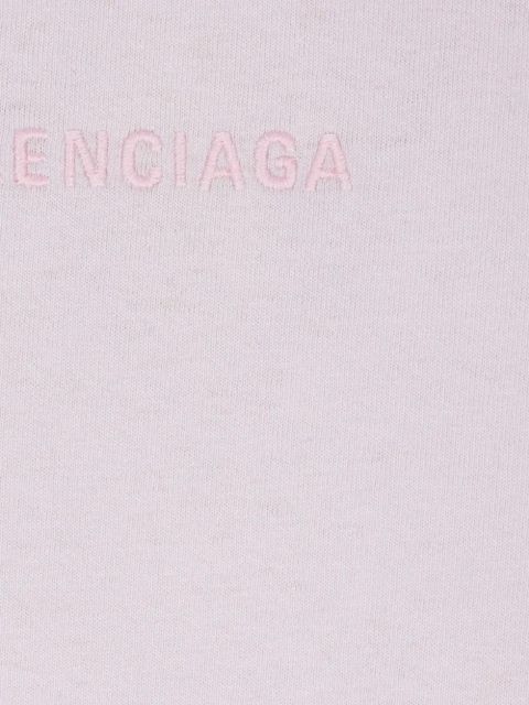 Balenciaga logo-embroidered cotton T-shirt - Pink