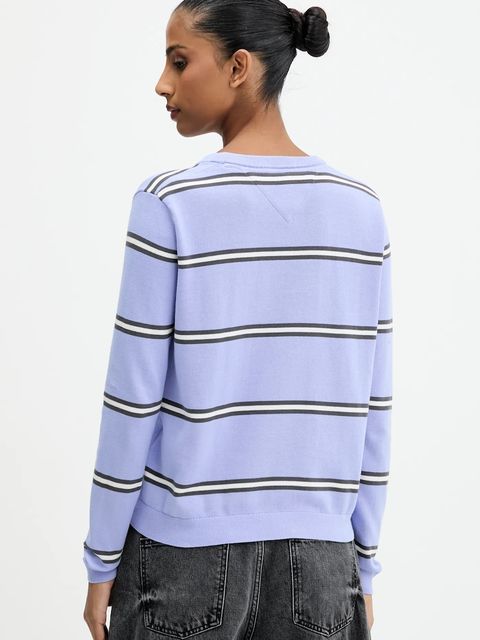 Tommy Jeans sweter bawełniany kolor niebieski DW0DW19888 - zdjęcie produktu nr 2