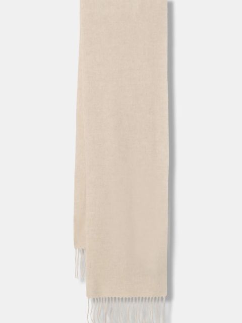 Marc O'Polo szalik wełniany kolor beżowy gładki 508805102065 - zdjęcie produktu nr 1
