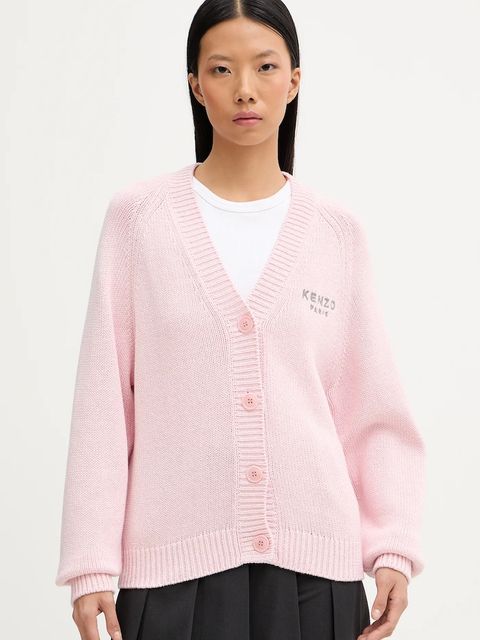 Kenzo kardigan z dodatkiem wełny damski kolor różowy FF62CA7143LA - zdjęcie produktu nr 1
