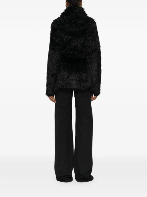 Balenciaga belted faux-fur jacket - Black