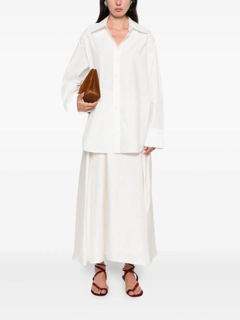 Róhe cut out-detail shirt dress - White