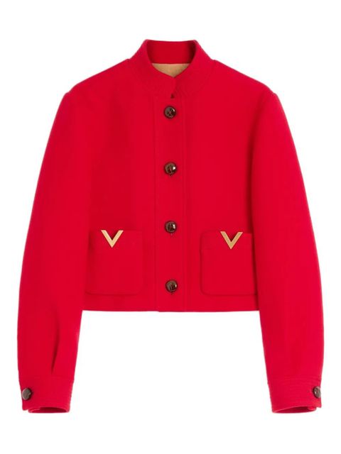 Valentino Garavani Drill Double caban V-gold jacket - Red - zdjęcie produktu nr 1