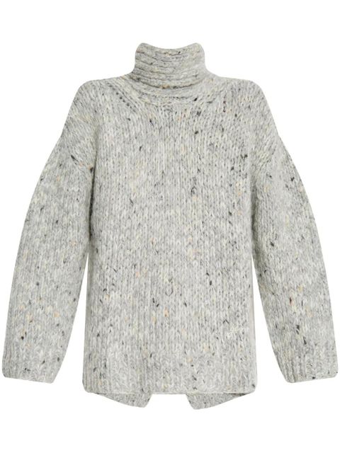 GANNI rear slit roll neck sweater - Grey - zdjęcie produktu nr 1