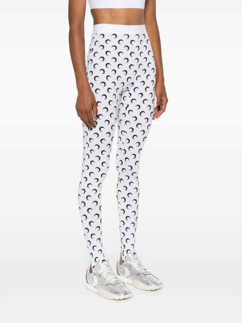 Marine Serre crescent moon-print leggings - White