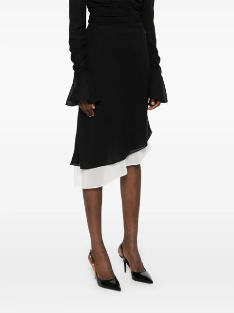 ROTATE BIRGER CHRISTENSEN two-layer chiffon midi skirt - Black