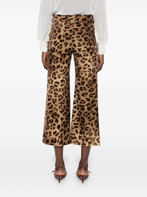 Chloé leopard-print velvet trousers - Brown