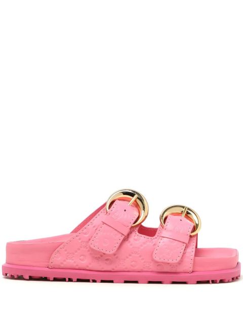 Marine Serre embossed leather sandals - Pink - zdjęcie produktu nr 1