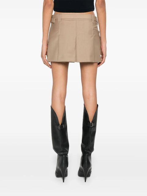 Miu Miu pleat mini skirt - Neutrals