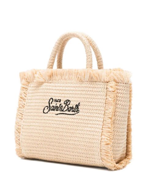 MC2 Saint Barth frayed-detail mini bag - Neutrals