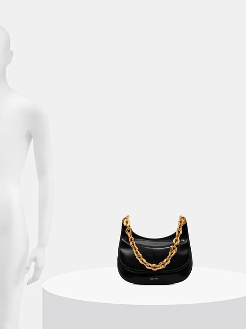 Calvin Klein torebka skórzana kolor czarny LV04F3403G