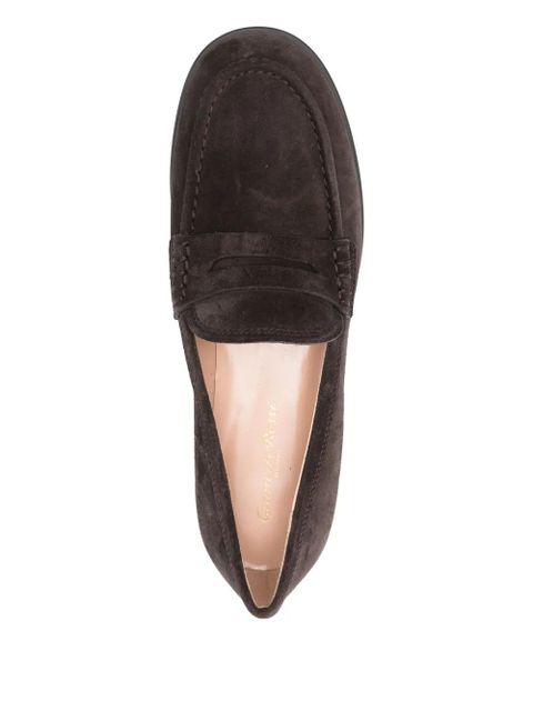 Gianvito Rossi Georgie penny-strap suede loafers - Brown