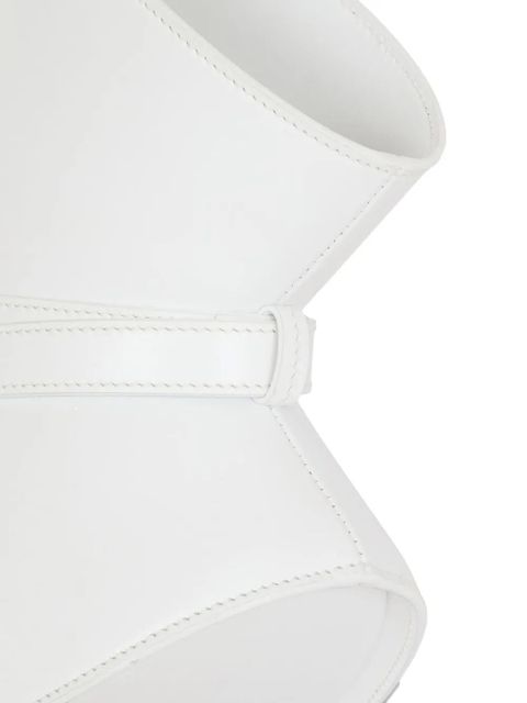 Balmain medium belted-detail shoulder bag - White