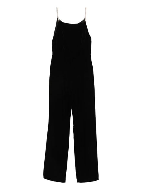 SANDRO jewel-strap velvet jumpsuit - Black - zdjęcie produktu nr 1