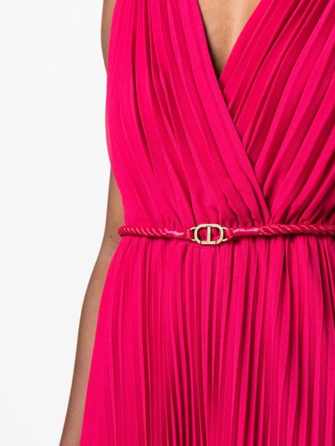 TWINSET pleated stripe-panel jumpsuit - Pink