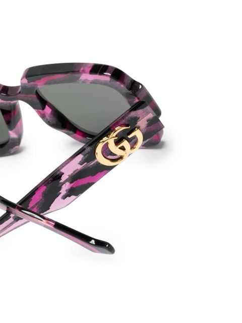 Gucci Eyewear Double-G oversize-frame sunglasses - Purple