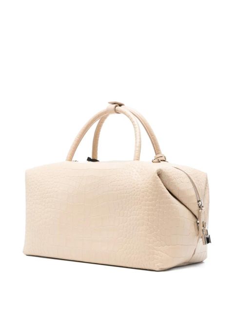 Max Mara Mxaholdall crocodile-effect tote bag - Neutrals