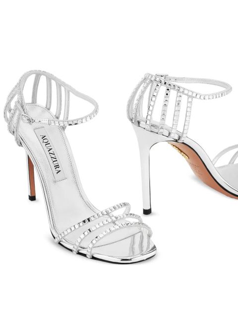 Aquazzura Sensation Crystal heeled sandals - Silver