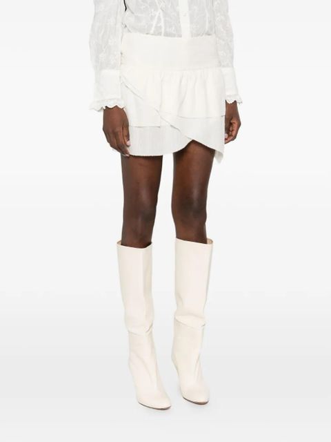 MARANT ÉTOILE ruffled-detail asymmetric skirt - Neutrals