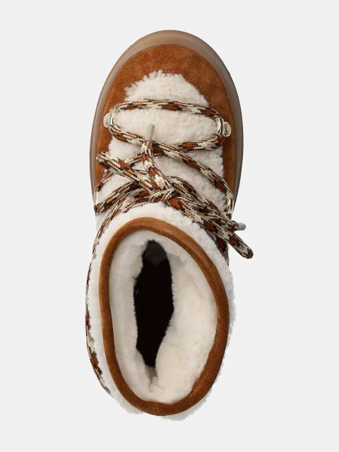 Moon Boot śniegowce zamszowe MB LUNA BOOT SHEARLING kolor brązowy 80D2480020 MA03