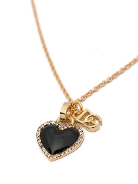 Dolce & Gabbana crystals heart-charm necklace - Gold