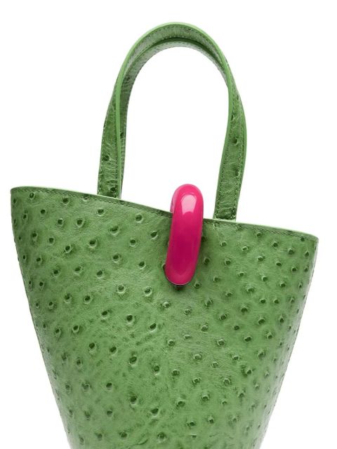 Jacquemus The Bambola ostrich-effect leather small bag - Green