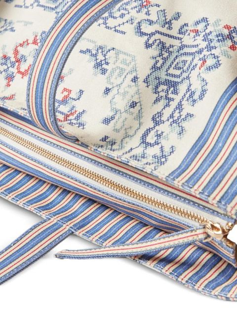 Claudie Pierlot figurative-pattern logo-print beach bag - Neutrals