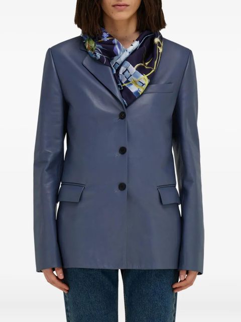 Ferragamo Fiori-print silk scarf - Blue