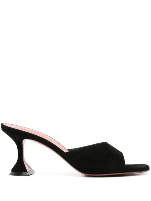 Amina Muaddi Lupita 70mm suede mules - Black - zdjęcie produktu nr 1