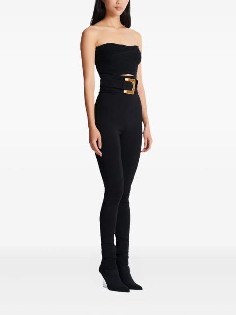 Balmain buckle-embellished trousers - Black