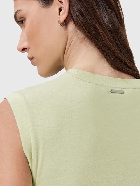 AllSaints sukienka bawełniana SONNY kolor zielony mini dopasowana W238DC