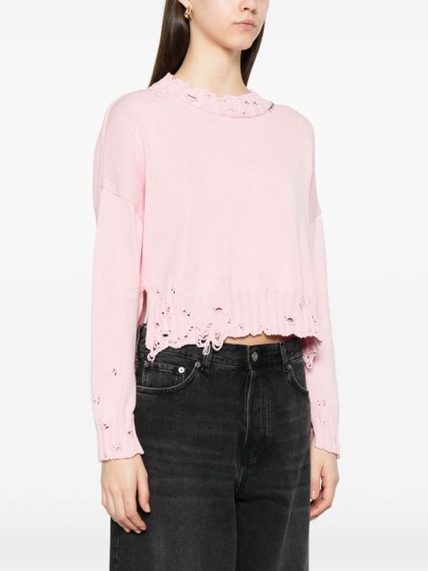 Marni dishevelled cotton sweater - Pink