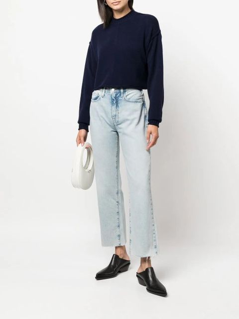 Sportmax ribbed-knit cropped jumper - Blue