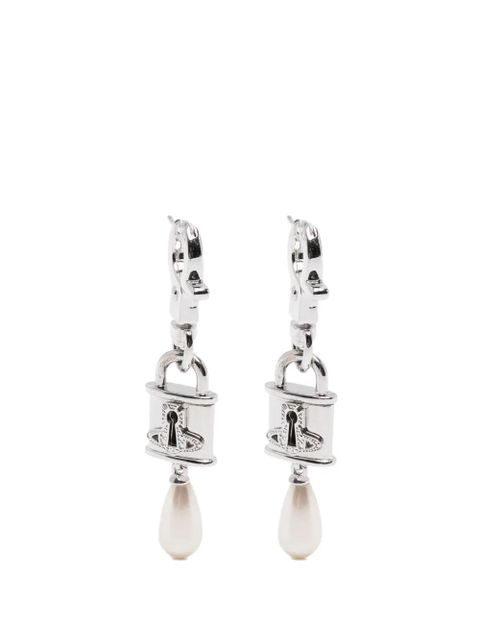 Vivienne Westwood small Celestia Orb padlock earrings - Silver - zdjęcie produktu nr 1