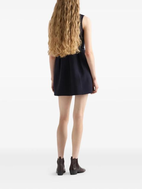 Prada Natté round-neck mini dress - Blue