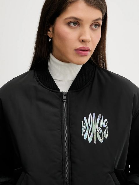 Hugo Blue kurtka bomber kolor czarny przejściowa oversize 50550702