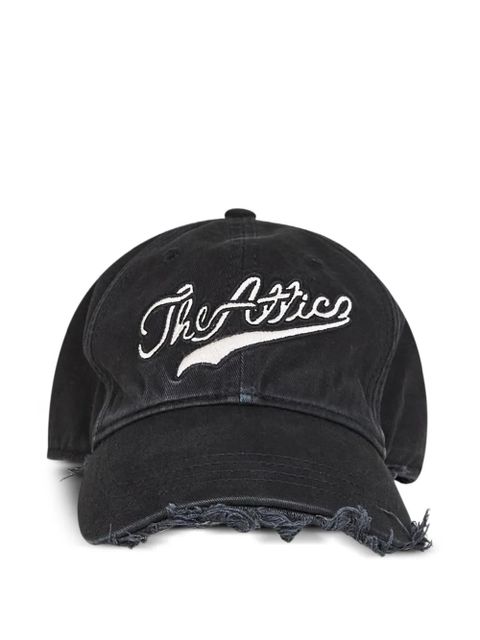 The Attico logo-embroidered frayed-edge baseball cap - Black - zdjęcie produktu nr 1