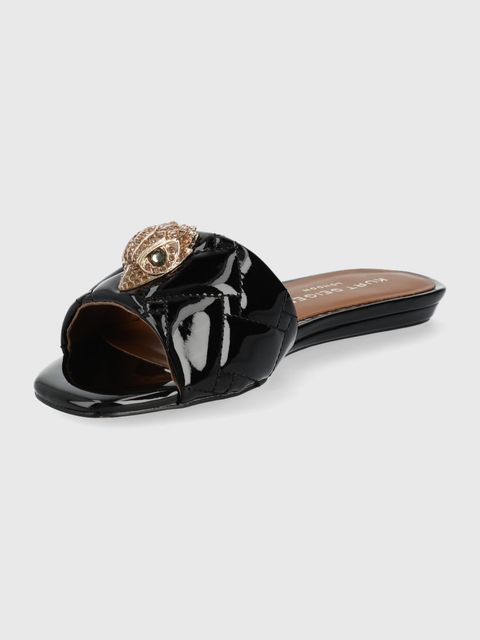 Kurt Geiger London klapki skórzane Kensington Flat damskie kolor czarny 8496100309