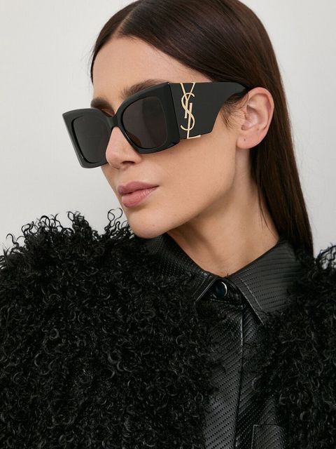 Saint Laurent okulary przeciwsłoneczne BLAZE damskie kolor czarny - zdjęcie produktu nr 1