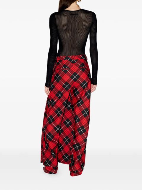 Jean Paul Gaultier check-pattern layered trousers